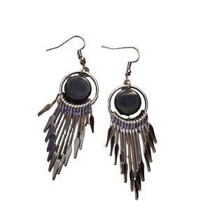 Silver Alloy Dangle Earrings